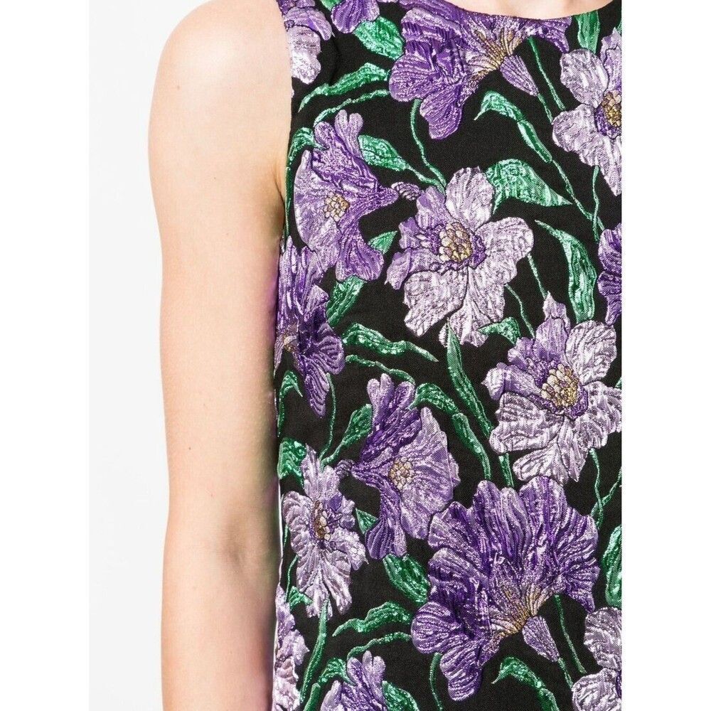 NWT.$4.5k Carolina Herrera Metallic Floral Brocade Shift Dress Sz 2 - Picture 16 of 16